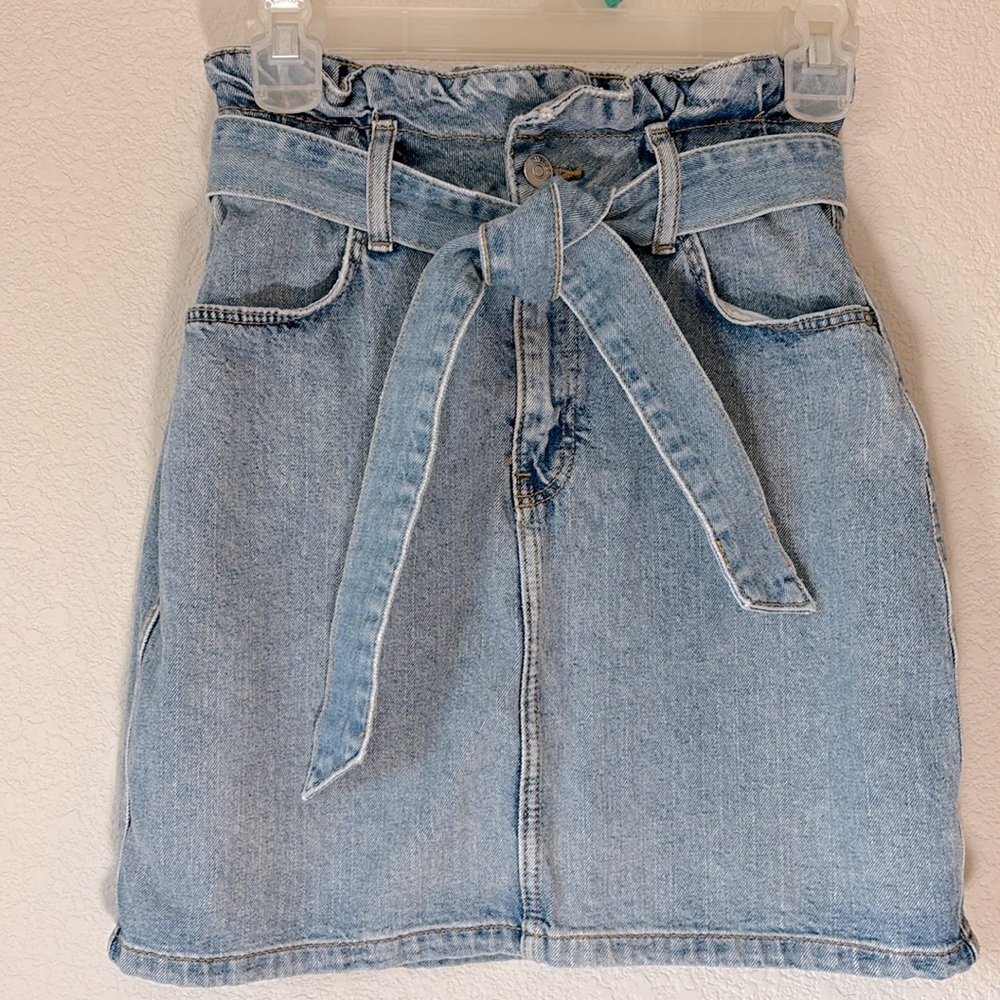 Belted Jean skirt